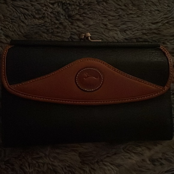 Dooney & Bourke Wallet Navy and Brown Leather - Picture 6 of 7